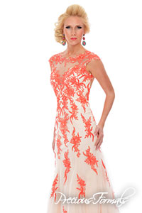 P21086 - Precious Formals collection shown in Champagne / Coral