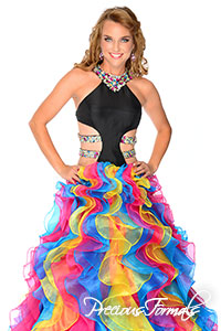 P46744 - Precious Formals collection shown in Black / Rainbow