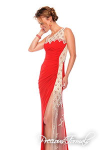 P38020 - Precious Formals collection shown in Red / Nude