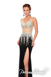 P70143 - Precious Formals collection shown in Black / Nude