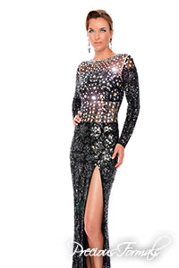 P9091 - Precious Formals collection shown in Black / Pewter