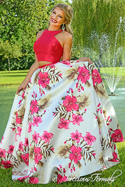 P70233 - Precious Formals collection shown in Hot Pink / Print