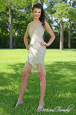 P9301 - Precious Formals collection shown in Nude / Silver